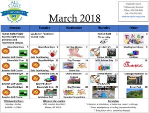 All Care YOUniversity Calendar March 2018