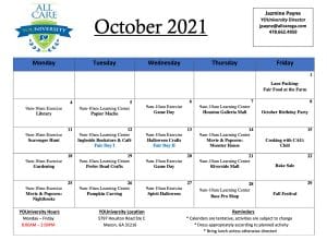 YOUniversity Calendar Oct 2021