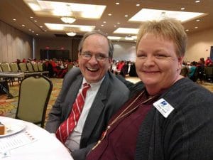 Mayor Robert Reichert was keeping good company with All Care's Ginny Wood
