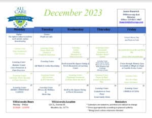 All Care YOUniversity Moultrie Calendar